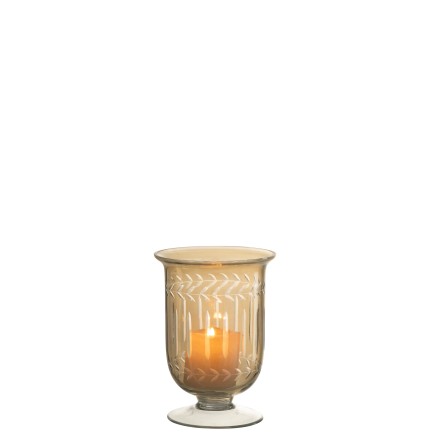 Vase en verre gris 11.5x11.5x16 cm