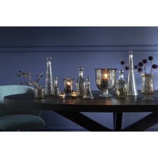 Vase en verre gris 11.5x11.5x16 cm