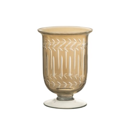 Vase en verre gris 11.5x11.5x16 cm