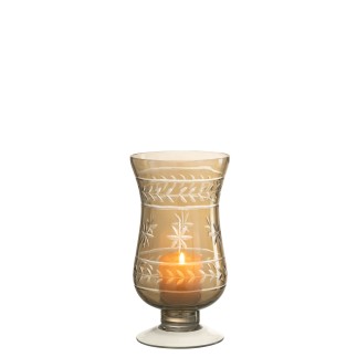 Vase moderne en verre gris 11.5x11.5x22 cm