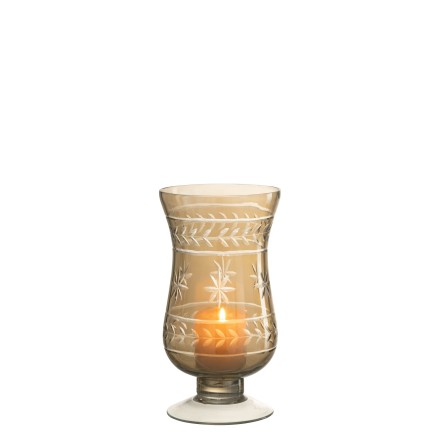 Vase moderne en verre gris 11.5x11.5x22 cm