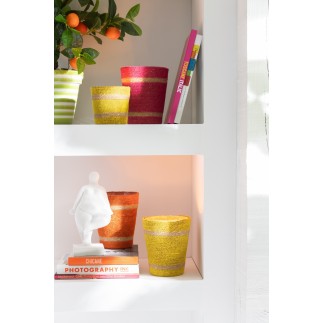 Bougie parfumée dans verre orange 55h - 12.5x12.5x15.5 cm