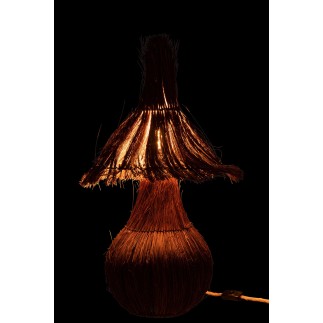 Lampe de table en raphia marron 35x35x61 cm