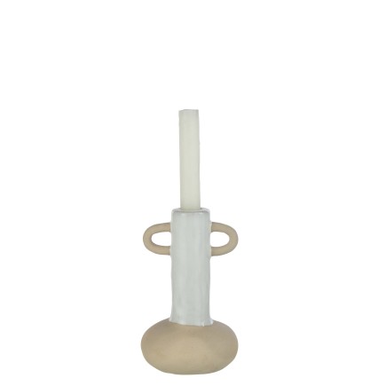 CANDLE HOLDER HANDLES PO WH/BE