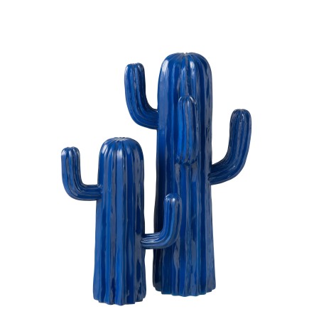 Cactus en polyrésine bleu 22.5x17x42 cm