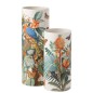 Vase papillons en céramique blanche 14x14x40.5 cm