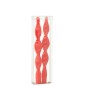 Caja de 2 velas torcidas 3h en parafina roja 7.5x3x26 cm
