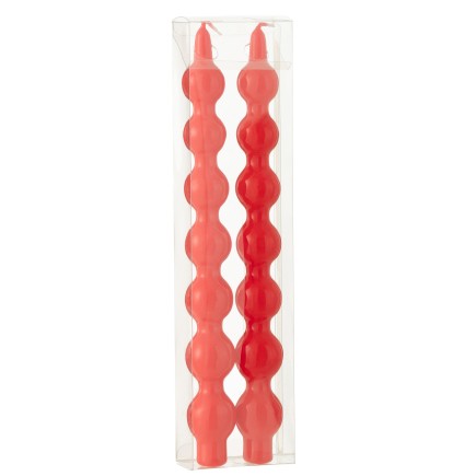 Caja de 2 velas calabaza 5h en parafina roja 7.5x3.5x30 cm