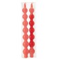 Boite de 2 bougies calebasse 5h en paraffine rouge 7.5x3.5x30 cm