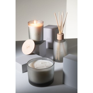 Bougie senteur «Musc Obscur» 52h en paraffine blanche 10.5x10.5x14 cm