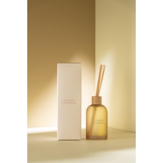 Diffuseur d’accords essentiels «Oranger Ensoleillé» 250ml en verre 7.5x7.5x27.5 cm