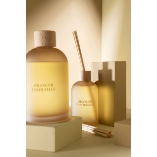 Diffuseur d’accords essentiels «Oranger Ensoleillé» 250ml en verre 7.5x7.5x27.5 cm