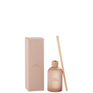 Diffuseur d’accords essentiels «Rose Rêveuse» 250ml en verre 7.5x7.5x27.5 cm