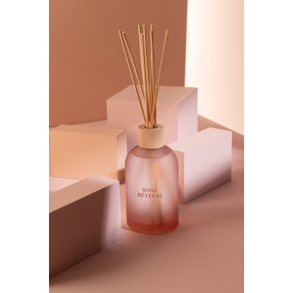Diffuseur d’accords essentiels «Rose Rêveuse» 250ml en verre 7.5x7.5x27.5 cm