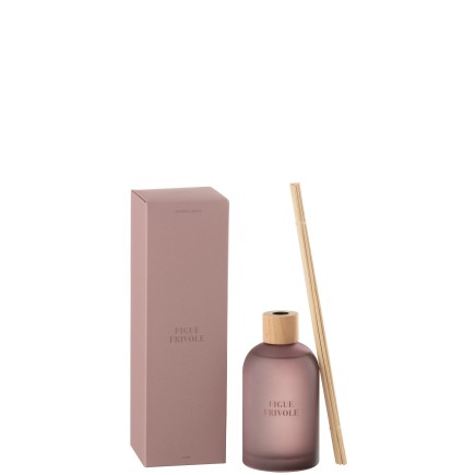 Diffuseur d’accords essentiels «Figue Frivole» 250ml en verre 7.5x7.5x27.5 cm