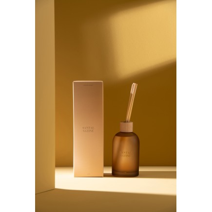 Diffuseur d’accords essentiels «Santal Satiné» 250ml en verre 7.5x7.5x27.5 cm