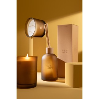 Diffuseur d’accords essentiels «Santal Satiné» 250ml en verre 7.5x7.5x27.5 cm