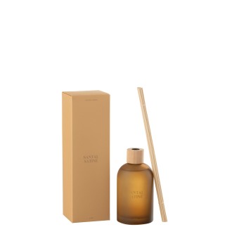 Diffuseur d’accords essentiels «Santal Satiné» 500ml en verre 9.5x9.5x35.5 cm