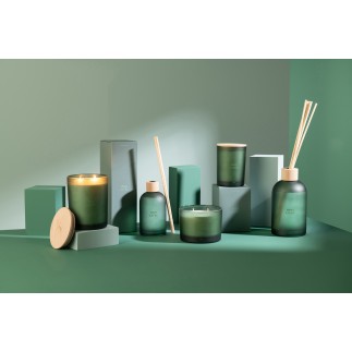Diffuseur d’accords essentiels «Bois Givré» 250ml en verre 7.5x7.5x27.5 cm