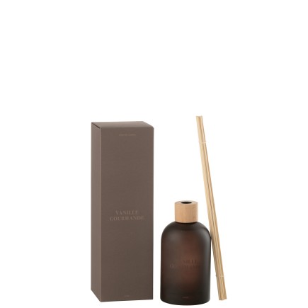 Diffuseur d’accords essentiels «Vanille Gourmande» 250ml en verre 7.5x7.5x27.5 cm