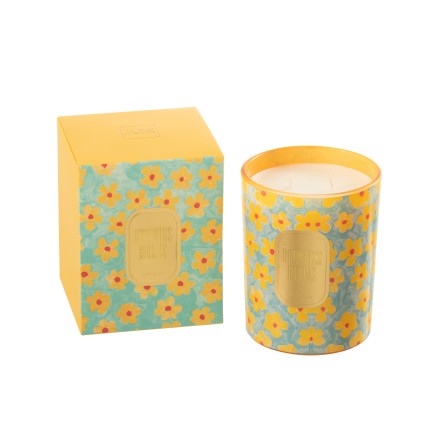 SC CANDLE FLOWERS AZU/YE L-70H