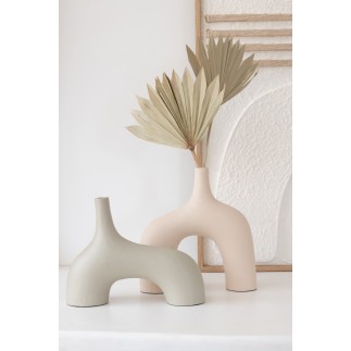 Vase en aluminium beige 29x9x30.5 cm