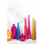 Vase ovale en verre fuchsia 34x34x73 cm