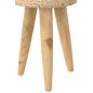 Taburete redondo de teca beige 30x30x40 cm