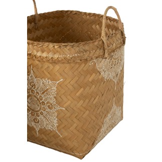 S/3 PANIER DESSIN BAMB BLA/NAT