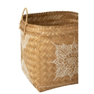 S/3 PANIER DESSIN BAMB BLA/NAT