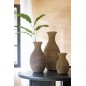 Vase en fibres naturelles beige 33x33x59 cm