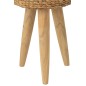 TABOURET ROND TECK/JAC EAU NAT