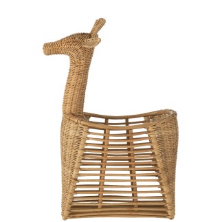Panier girafe en rotin beige 29x58x83 cm