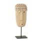 Statue visage en céramique beige 10x8x23 cm