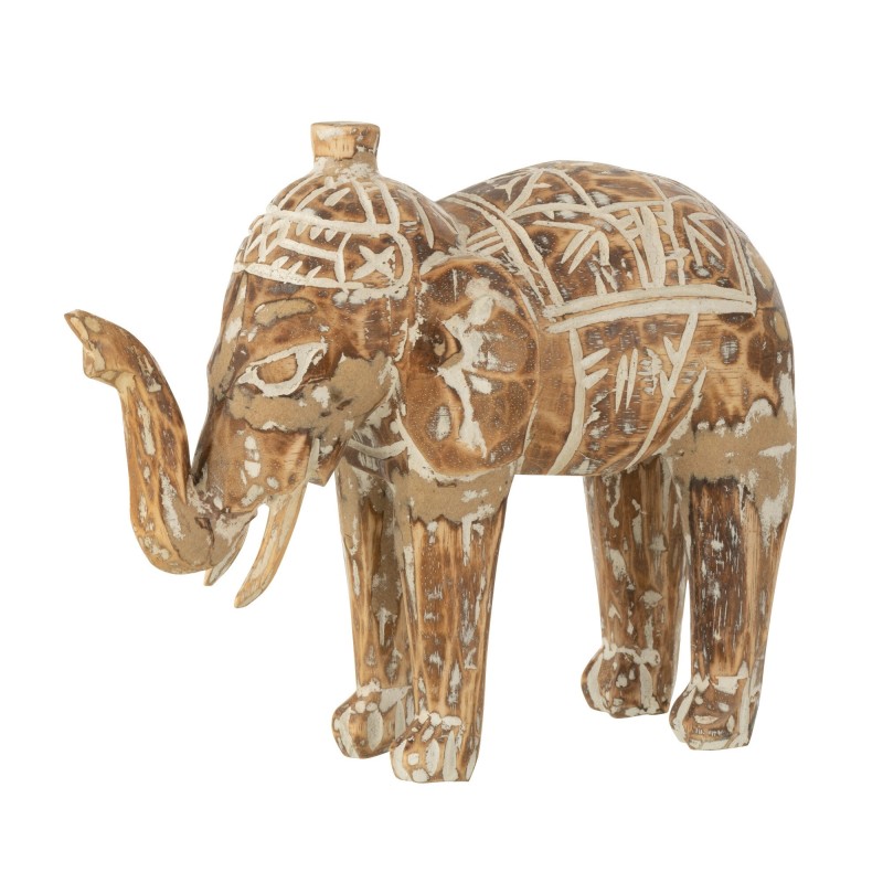 Statue éléphant en bois d’albasia marron 30x10x25 cm Statue éléphant en bois d’albasia marron 30x10x25 cm