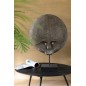 Estatueta máscara com suporte em madeira de albasia castanha 45x15x65 cm Estatueta máscara com suporte em madeira de albasia castanha 45x15x65 cm