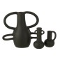 Vaso nero in terracotta con manici 17x33x36 cm Vaso nero in terracotta con manici 17x33x36 cm