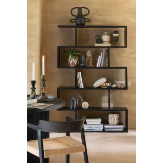 Vaso nero in terracotta con manici 17x33x36 cm