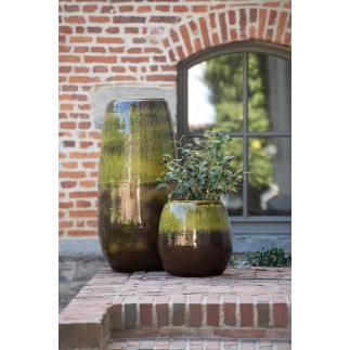 Cache-pot en céramique olive 38x38x36 cm