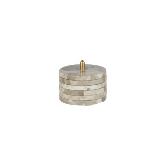 Set de 6 sous-verres en marbre beige D.10 cm