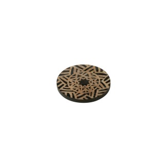 Juego de 4 posavasos de madera de mango negro D.10 cm
