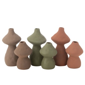 Vase champignon en céramique pastel 12x11.5x22.5 cm (Vendu par 3)