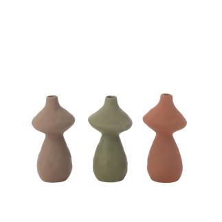 Vase champignon en céramique pastel 12x11.5x22.5 cm (Vendu par 3)