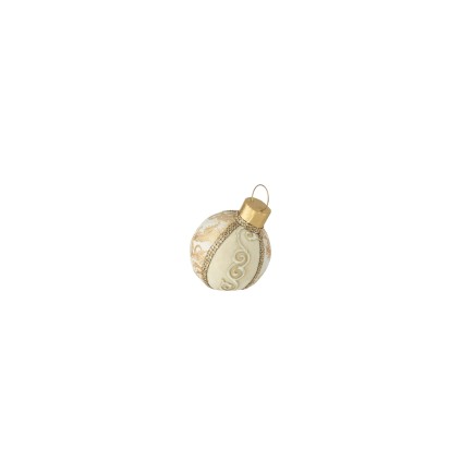 BOULE DÉCO MOTIF POLY/TEX OR S