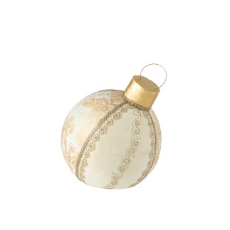 BOULE DÉCO MOTIF POLY/TEX OR L
