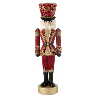 Estatua cascanueces de poliresina roja 44x29x148 cm