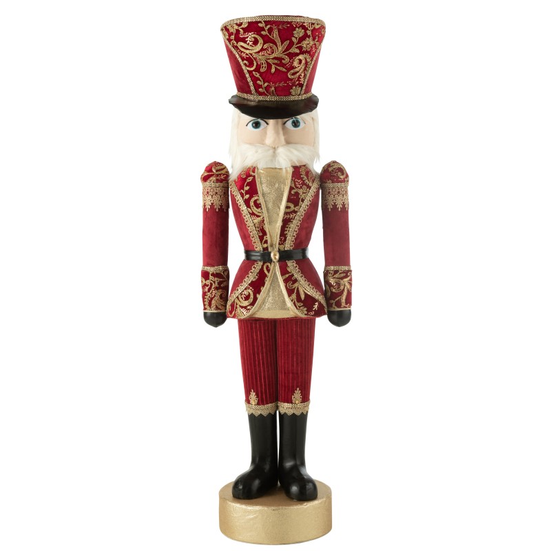 Estatua cascanueces de poliresina roja 44x29x148 cm
