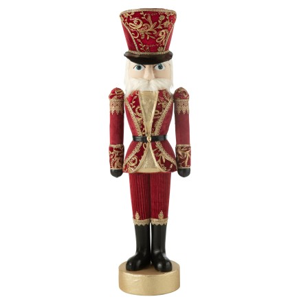 Estatua cascanueces de poliresina roja 44x29x148 cm