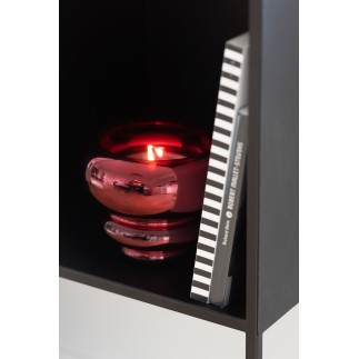 Vase ou photophore en verre rouge 15.5x15.5x13.5 cm