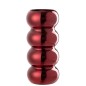 Vase chenille en verre rouge 13.5x13.5x30 cm